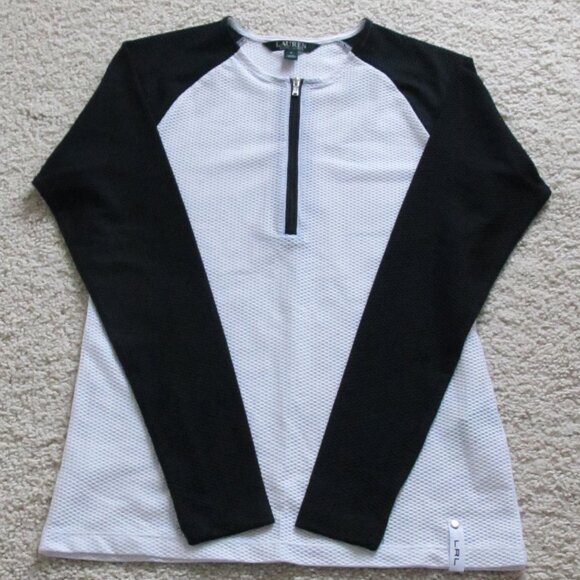 NWOT Women's Ralph Lauren Long-Sleeve Black & White Top & Barely Worn Top - Picture 2 of 13